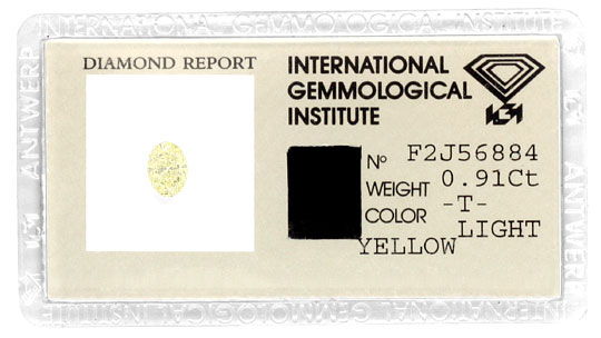 Foto 1 - Diamant 0,91 IGI Zertifikat, Zitronenfarbe Light Yellow, D5181