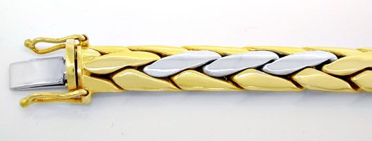 Foto 1 - Gewölbtes Zopf Armband, Gelbgold-Weißgold, K2930