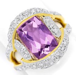 Foto 1 - Gold-Ring mit 3,4ct Lila Amethyst und 60 Diamanten, 14K, S3248