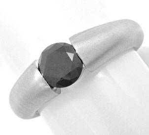 Foto 1 - Brillant-Spann Ring 0,88ct Schwarzer Diamant, S3928