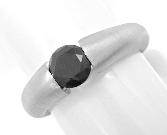 Foto 2 - Brillant-Spann Ring 0,88ct Schwarzer Diamant, S3928